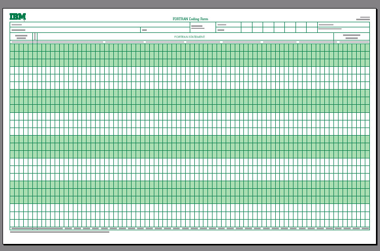 Fortran Coding Form